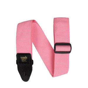 Ernie Ball P05376 Polypro Guitar Strap with Leather Ends, Pink Sunrise