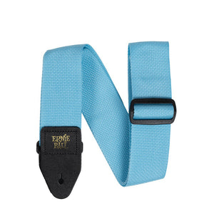 Ernie Ball P05377 Polypro Guitar Strap with Leather Ends, Breaker Blue