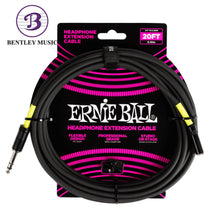 Ernie Ball P06423 Headphone Extension Cable 1/4 to 3.5mm 20 Ft, Black