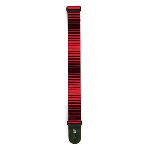 D'Addario P20S1507 Polyester Woven Guitar Strap, Optical Stripes Art, Red