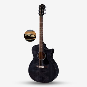 Eastman PCH3-GACE Acoustic Electric Guitar, Solid Sitka Spruce Top with Eastman Pickup Fishman - Black / PCH3 GACE BK