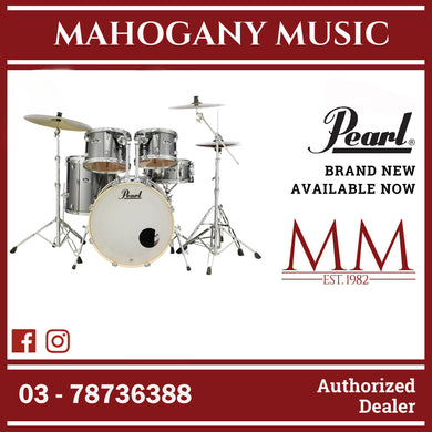 Pearl EXX725SP/C-21 Export EXX Series 5-Piece Drum Set, Smokey Chrome