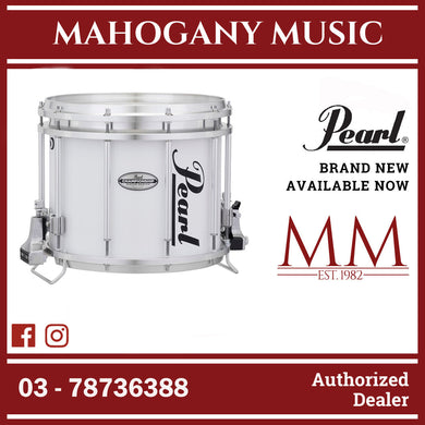 Pearl FFXM1412/A-33 14 Inch x 12 Inch Championship Maple FFX Marching Snare Drum, Pure White