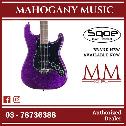 SQOE SEST880 HSS Roasted Maple Smart Electric Guitar ( SEST / SEST-800 / ST 800 ) Phantom Purple