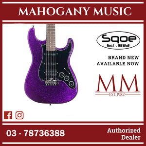 SQOE SEST880 HSS Roasted Maple Smart Electric Guitar ( SEST / SEST-800 / ST 800 ) Phantom Purple