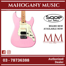 SQOE SEST800 HSS Roasted Maple Series Electric Guitar ( SEST / SEST-800 / ST 800 ) pink