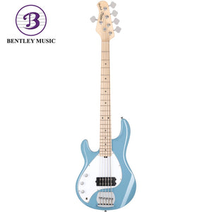 Sterling RAY5LH-CHB-M1 StingRay Ray5 Series Left Handed 5-String Electric Bass, Chopper Blue