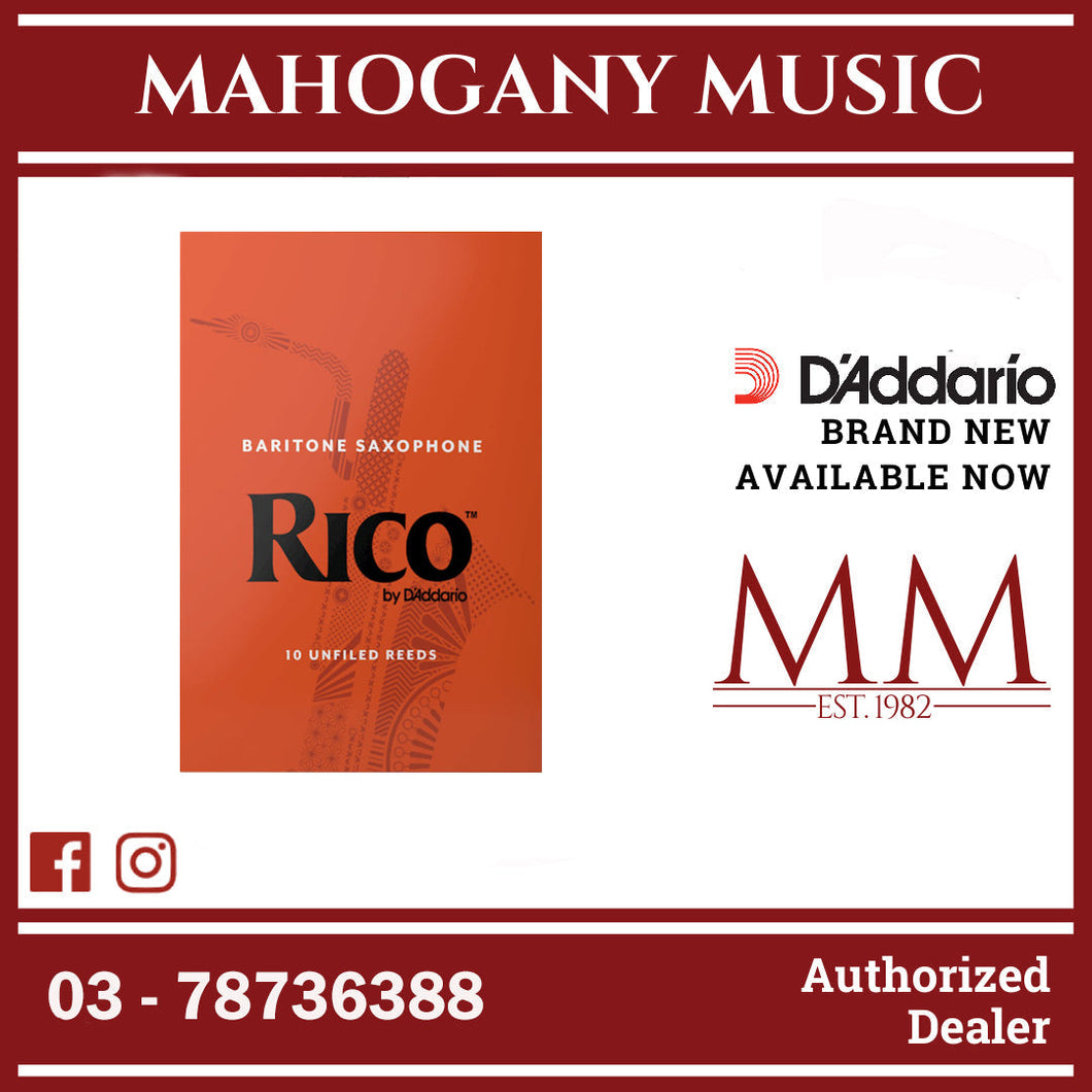 Rico by D’Addario RLA1020 Baritone Saxophone Reeds, Strength 2.0, 10-Pack