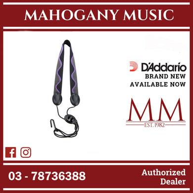 Rico by D’Addario SJA01 Fabric Saxophone Strap with Metal Hook, Jazz Wave