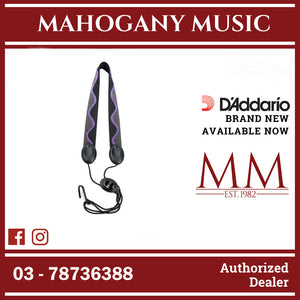 Rico by D’Addario SJA01 Fabric Saxophone Strap with Metal Hook, Jazz Wave