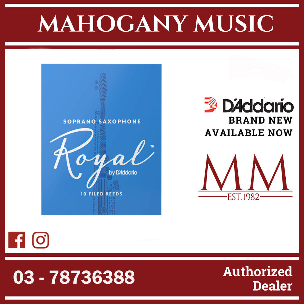 Royal by D'Addario RIB1025 Soprano Saxophone Reeds, Strength 2.5, 10-Pack