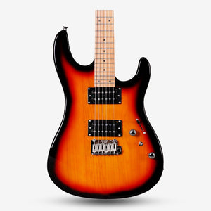 SQOE SEIB450 Double Cutaway Body HH Electric Guitar Roasted Maple Fretboard ( SEIB / SEIB-450 / SEIB 450 ) Sunburst