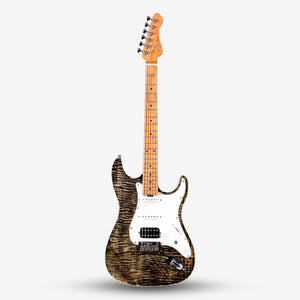 SQOE SEIB900 HSS Roasted Maple Series Electric Guitar with Tremolo ( SEIB / SEIB-900 ) Charcoal Black