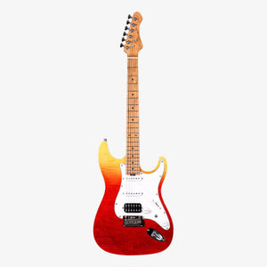 SQOE SEIB900 HSS Roasted Maple Series Electric Guitar with Tremolo ( SEIB / SEIB-900 ) Tequila Sunrise Surf