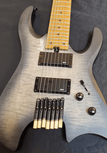 Luxars Headless S-G63-7 7 String Black Electric Guitar