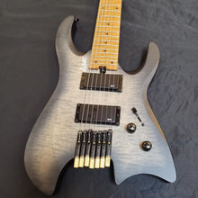 Luxars Headless S-G63-7 7 String Black Electric Guitar