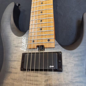 Luxars Headless S-G63-7 7 String Black Electric Guitar