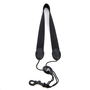 Rico by D’Addario SJA13 Fabric Saxophone Strap with Plastic Snap Hook, Black
