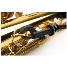 Rico by D’Addario SJA13 Fabric Saxophone Strap with Plastic Snap Hook, Black