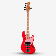 SQOE SJB-658 5 String Jazz Bass Guitar with Roasted Maple Neck / SJB-658 / SJB 658 Red