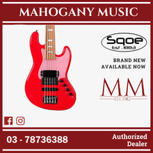 SQOE SJB-658 5 String Jazz Bass Guitar with Roasted Maple Neck / SJB-658 / SJB 658 Red