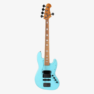 SQOE SJB-658 5 String Jazz Bass Guitar with Roasted Maple Neck / SJB-658 / SJB 658 Sky Blue