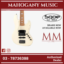 SQOE SJB-658 5 String Jazz Bass Guitar with Roasted Maple Neck / SJB-658 / SJB 658 Gradient White