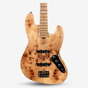 SQOE SJB700 Roasted Maple Series 4 string Jazz Bass Guitar / SJB 700 / SJB-700 Natural