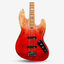 SQOE SJB700 Roasted Maple Series 4 string Jazz Bass Guitar / SJB 700 / SJB-700 Lava Red Fade