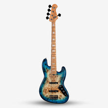 SQOE SJB750 Roasted Maple Series 5 string Jazz Bass Guitar / SJB 750 / SJB-750 Caribbean Fade Surf