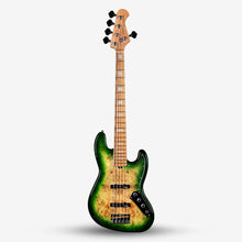 SQOE SJB750 Roasted Maple Series 5 string Jazz Bass Guitar / SJB 750 / SJB-750 Moss Green Fade
