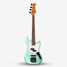 SQOE SJB400 Short Scale 4 String Jazz Bass Guitar, Roasted Maple Neck, Rosewood Fretboard ( SQSJB400 / SJB-400 / SJB ) Green