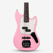 SQOE SJB400 Short Scale 4 String Jazz Bass Guitar, Roasted Maple Neck, Rosewood Fretboard ( SQSJB400 / SJB-400 / SJB ) Pink