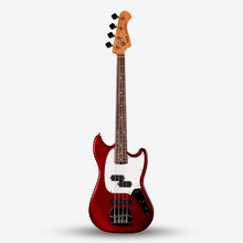 SQOE SJB400 Short Scale 4 String Jazz Bass Guitar, Roasted Maple Neck, Rosewood Fretboard ( SQSJB400 / SJB-400 / SJB ) Red