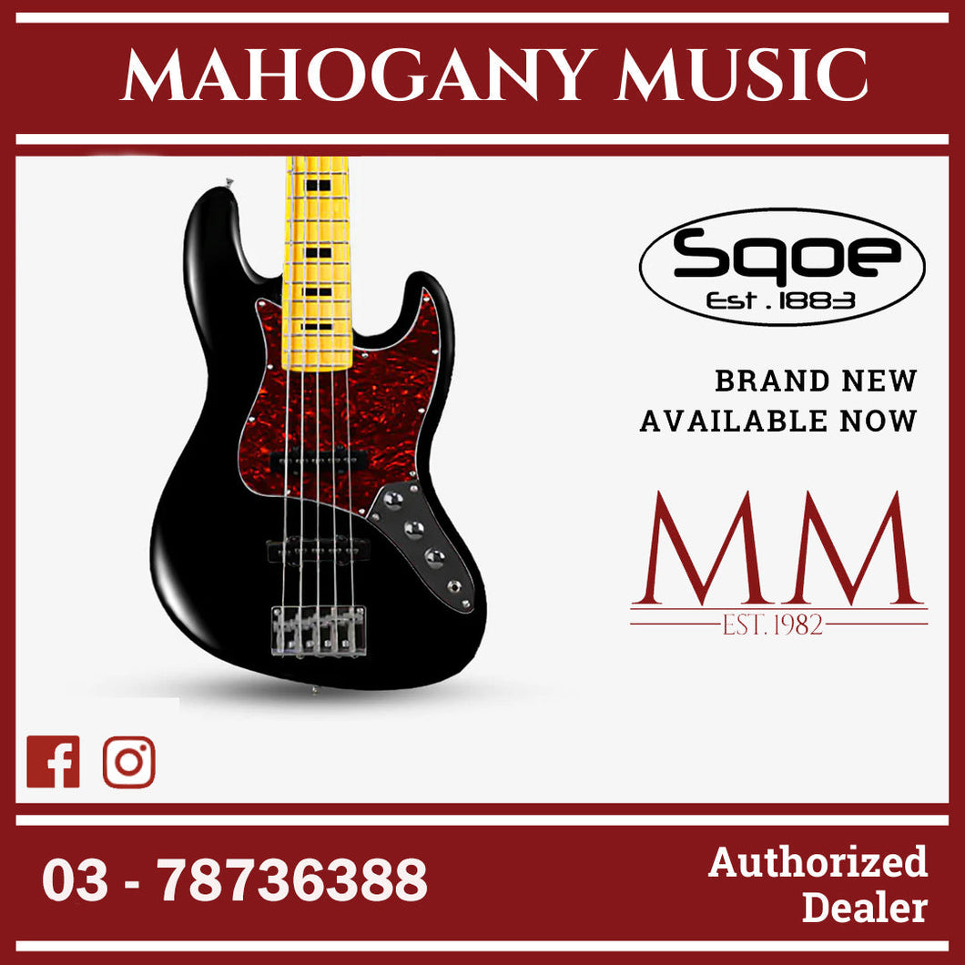 SQOE 5 Strings Jazz Bas Guitar, Maple Fretboard - ( JB5BS-300, SB-JB5BS-300 / JB5BS ) Black