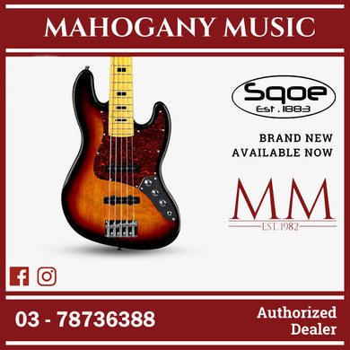 SQOE 5 Strings Jazz Bas Guitar, Maple Fretboard - ( JB5BS-300, SB-JB5BS-300 / JB5BS ) Sunburst