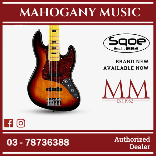 SQOE 5 Strings Jazz Bas Guitar, Maple Fretboard - ( JB5BS-300, SB-JB5BS-300 / JB5BS ) Sunburst