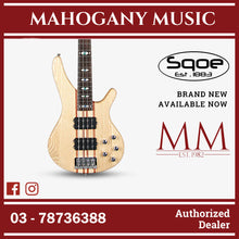SQOE LT4BS Active 4 String Bass Guitar - LT4BS-BK LT4BS-N LT4BS-RD Natural
