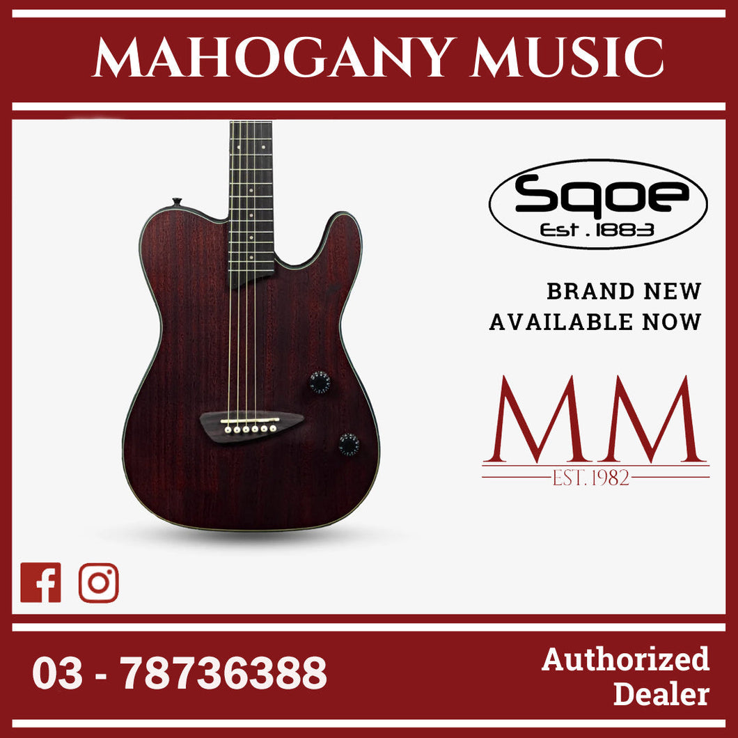 SQOE SETL800 Electroacoustic Silent Steel String Mahogany Guitar ( SETL 800 / SETL-800 ) Mahogany