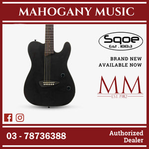 SQOE SETL800 Electroacoustic Silent Steel String Mahogany Guitar ( SETL 800 / SETL-800 ) Black
