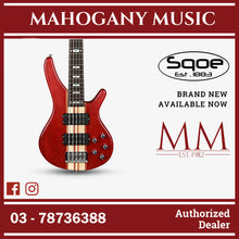 SQOE LT5BS Active 5 String Bass Guitar - LT5BS-BK LT5BS-N LT5BS-RD Red