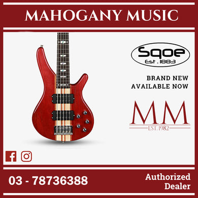 SQOE LT5BS Active 5 String Bass Guitar - LT5BS-BK LT5BS-N LT5BS-RD Red