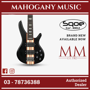 SQOE LT5BS Active 5 String Bass Guitar - LT5BS-BK LT5BS-N LT5BS-RD Black