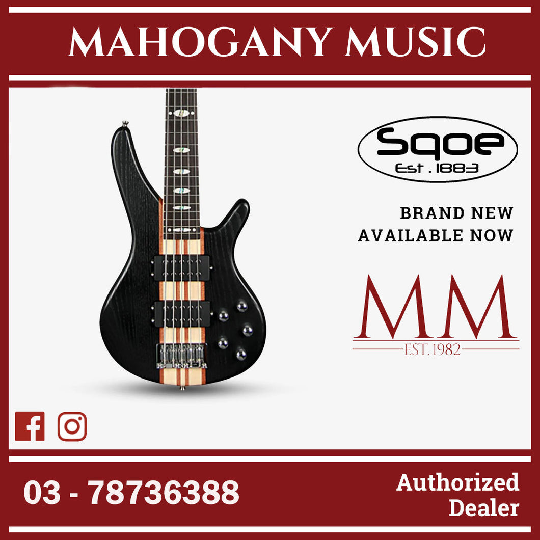 SQOE LT5BS Active 5 String Bass Guitar - LT5BS-BK LT5BS-N LT5BS-RD Black
