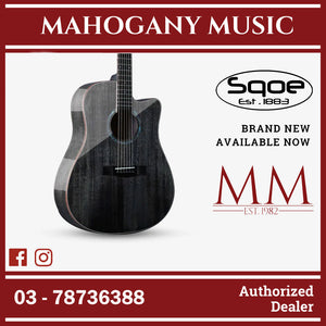 SQOE S360-FG 41 inch Solid Top Acoustic Guitar ( S360 FG / S360FG / S-360 )