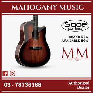 SQOE S370-FG 41 inch Solid Top Acoustic Guitar ( S370 FG / S370FG / S-370 )