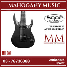 SQOE SEIB7S 7 String with Roasted Maple Neck Electric Guitar ( Humbucker / SEIB7S / SEIB - 7S) Satin Black