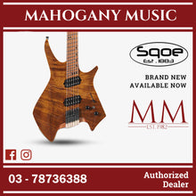 SQOE SEIB995 Roasted Maple Neck, Headless Humbucker Electric Guitar ( SEIB-995 / SE-IB995 / SEIB ) Natural
