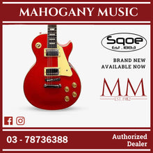 SQOE SELP100 Les Paul Body HH Electric Guitar Rosewood Fretboard ( SELP-100 / SELP100 / LP ) Red
