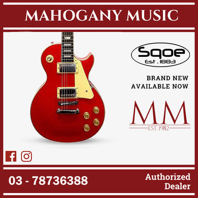 SQOE SELP100 Les Paul Body HH Electric Guitar Rosewood Fretboard ( SELP-100 / SELP100 / LP ) Red